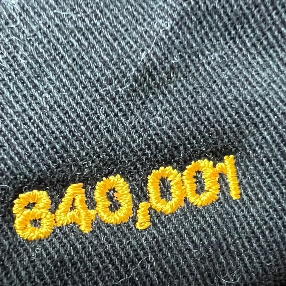 '47 Black Baseball Cap with White 'Bitcoin' Embroidery